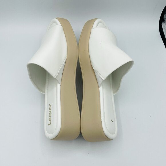 Leevar Shoes Womens Shoes Size 10 White Platform Sandals Slides Y2K Chunky - Picture 11 of 11